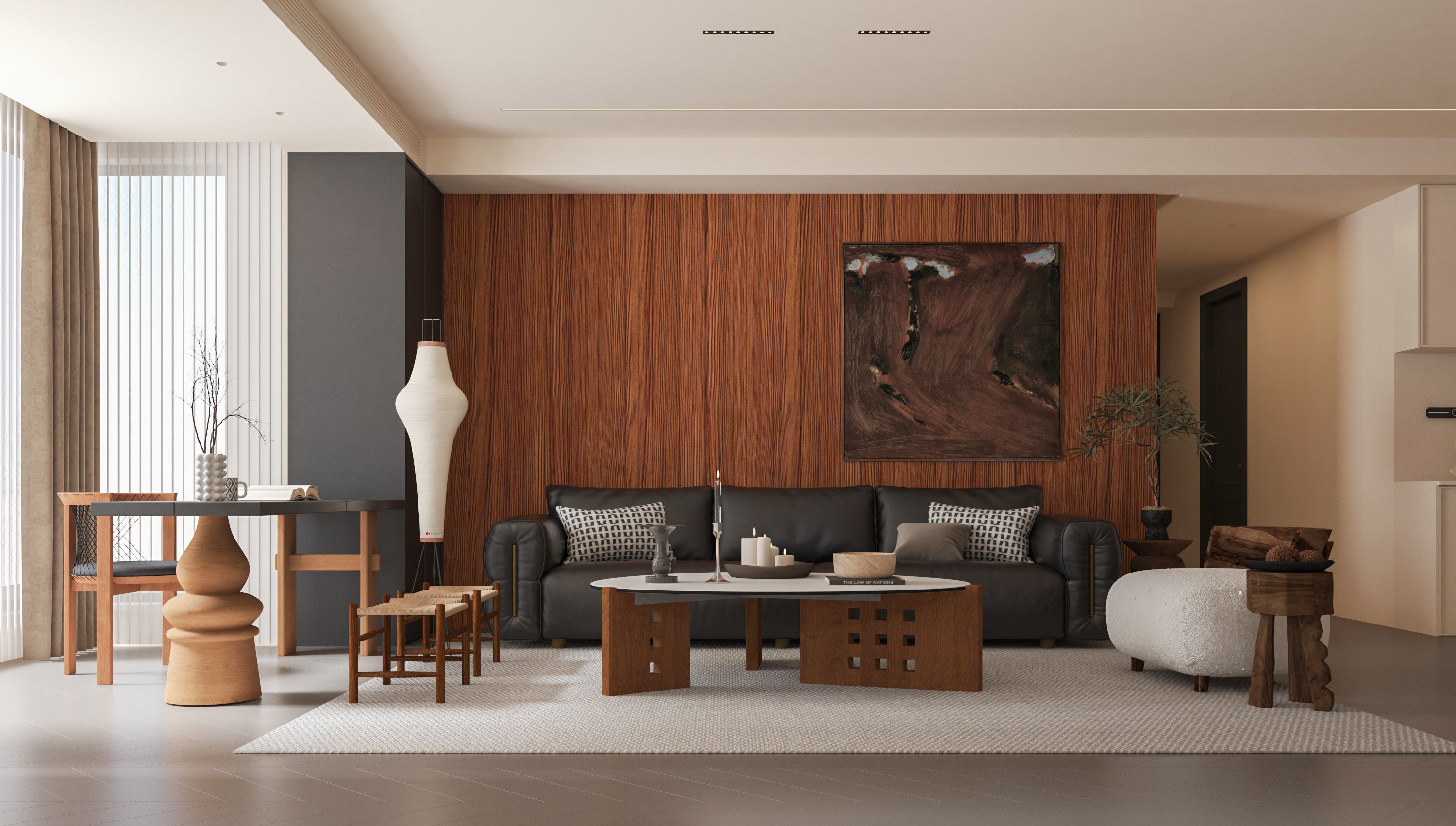 Flat Slat Jarrah Internal PVC Wall Cladding