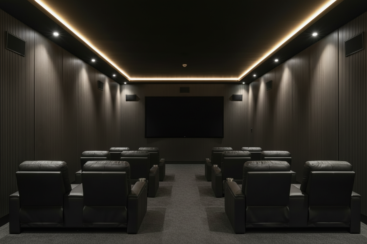 Textured black panels with vertical lines