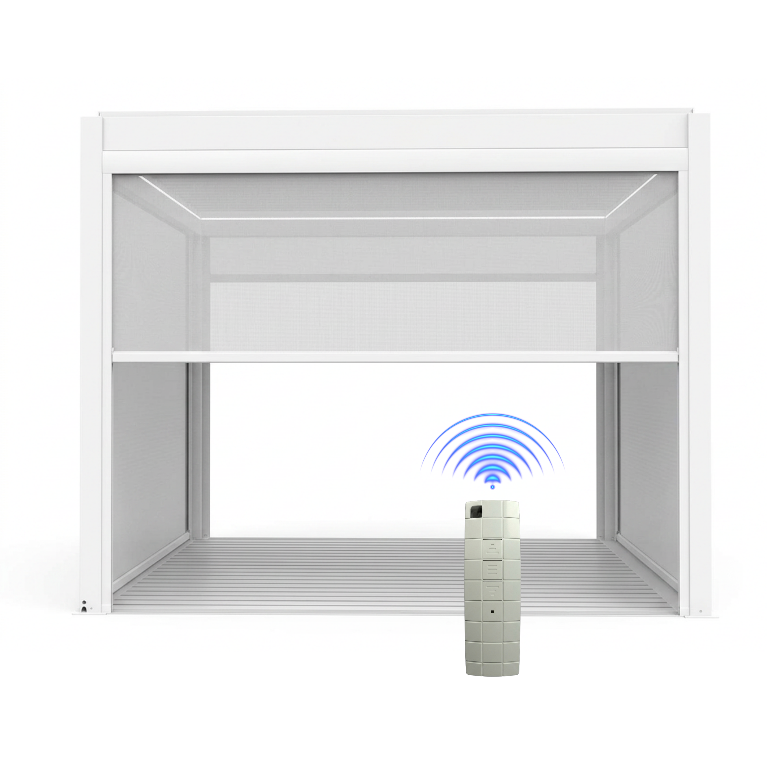 4M Motorized Zip Screen for Pergola – Remote Operated | All-Weather Protection & Privacy