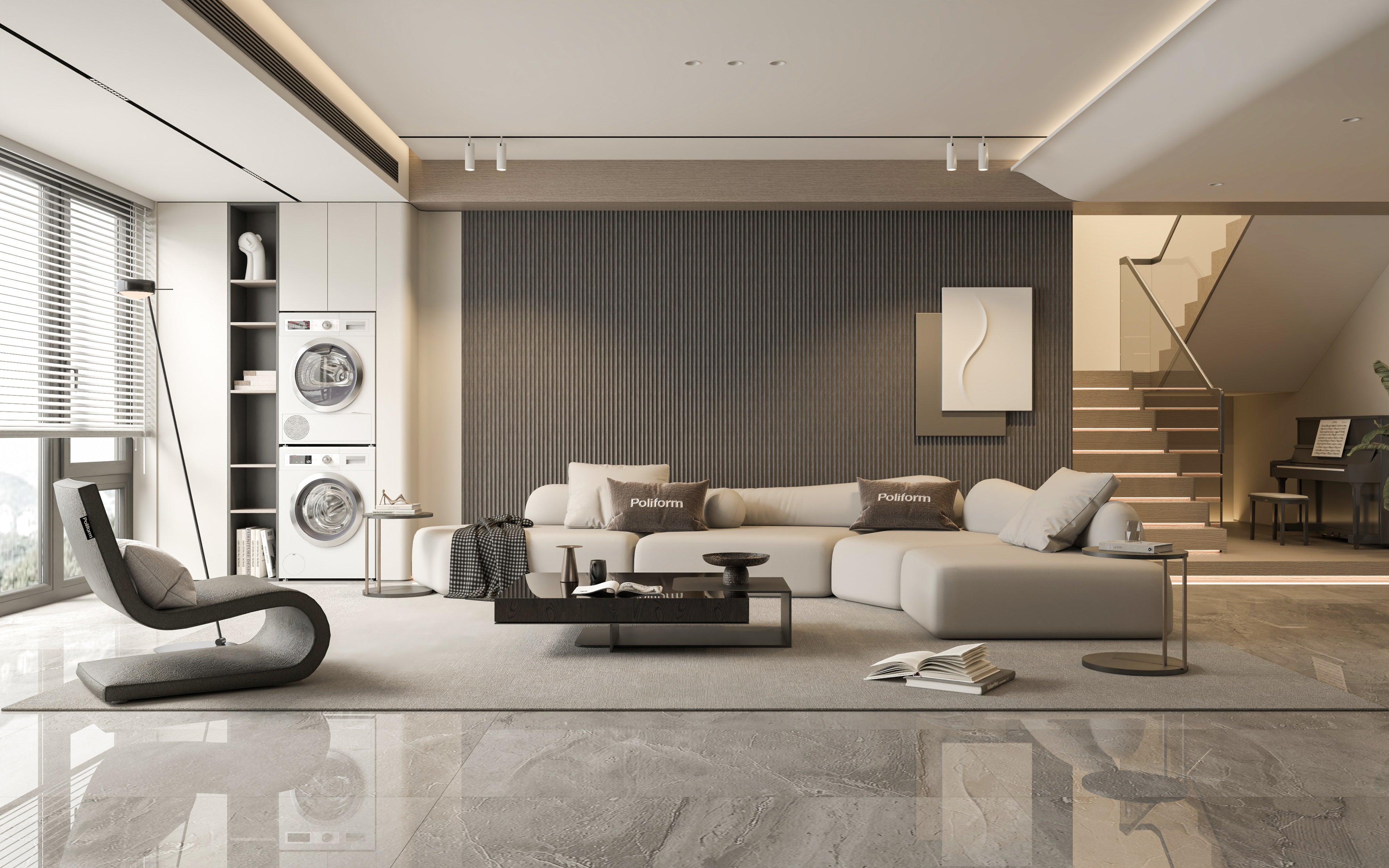 Semi-Circle Grey Internal PVC Wall Cladding wall cladding panel close-up Melbourne | THQ