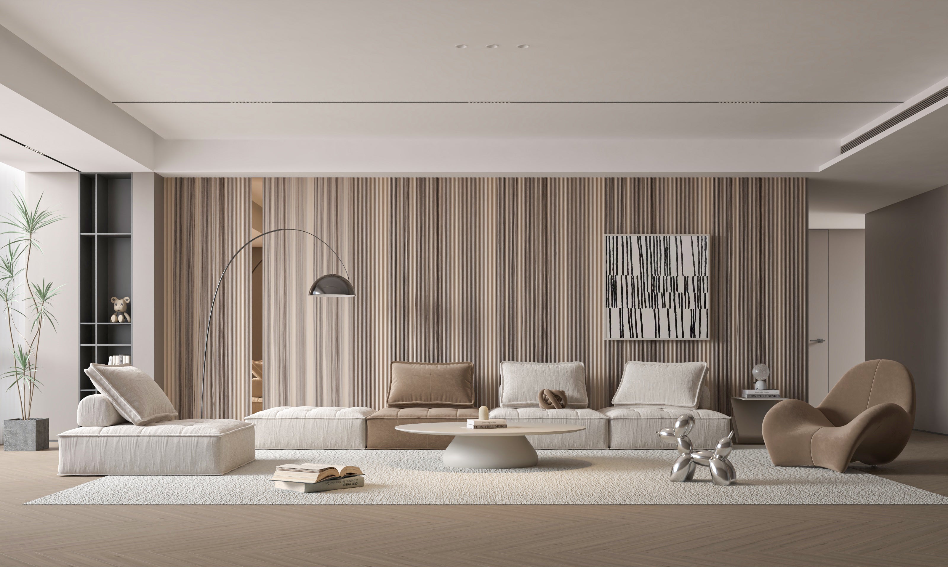 Waves - Beige Internal PVC Wall Cladding wall cladding panel close-up Melbourne | THQ
