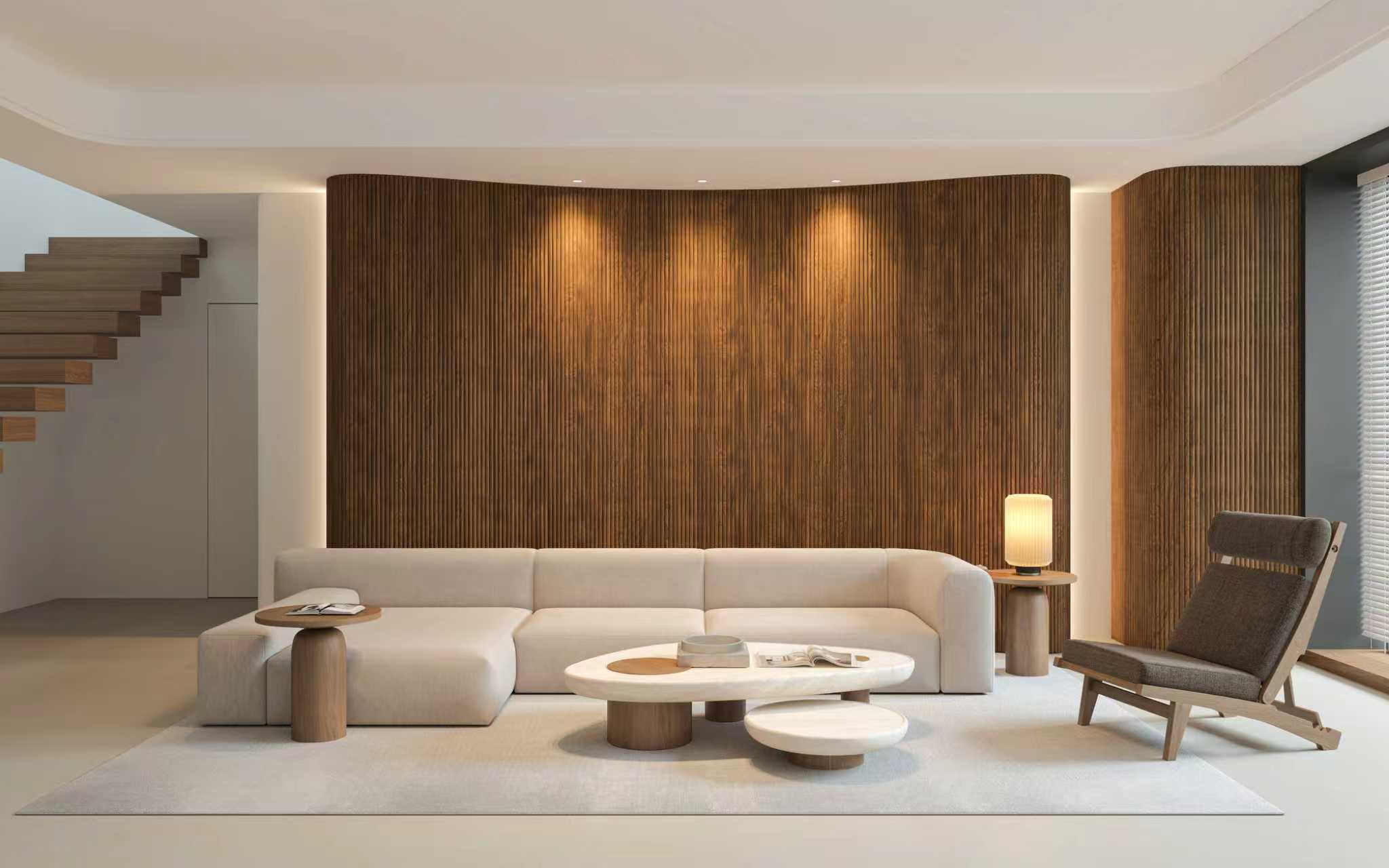 Flexible Wall Cladding Panel – Brown installed feature wall Melbourne | THQ