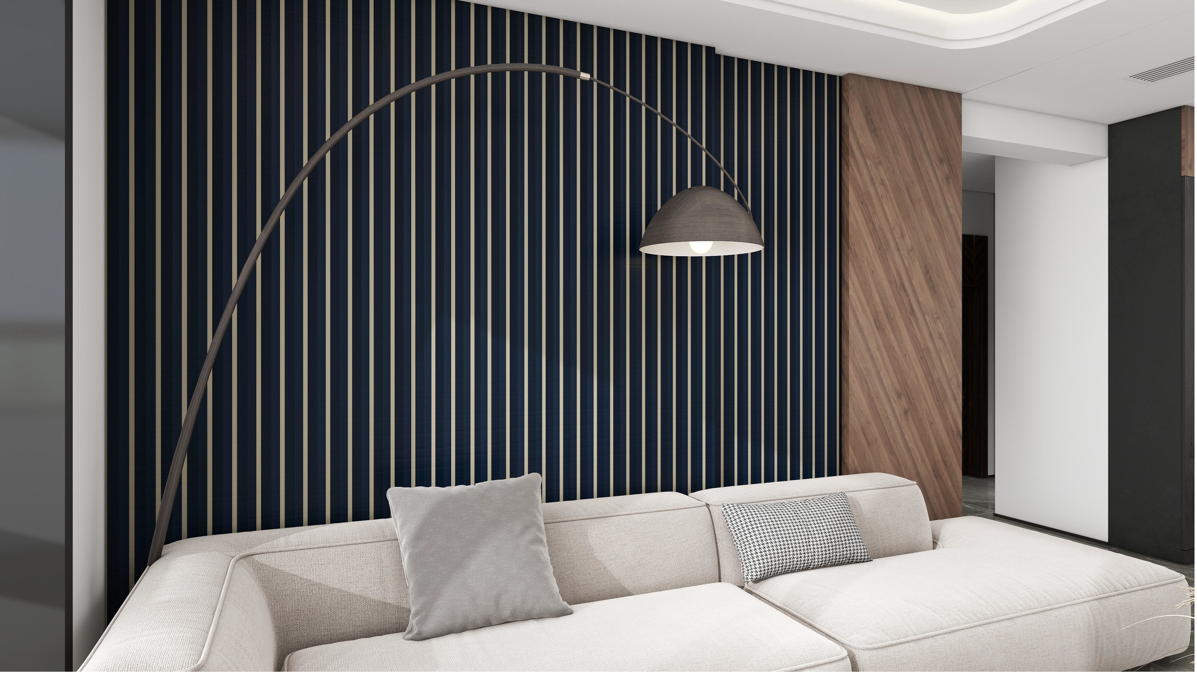 Blue & Gold PS FOAM Cladding wall cladding panel close-up Melbourne | THQ