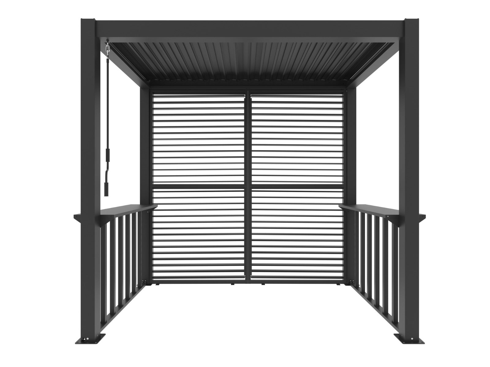 Aluminium BBQ Pergola 1.5m x 2.5m – Powder-Coated with RGB LED Lights