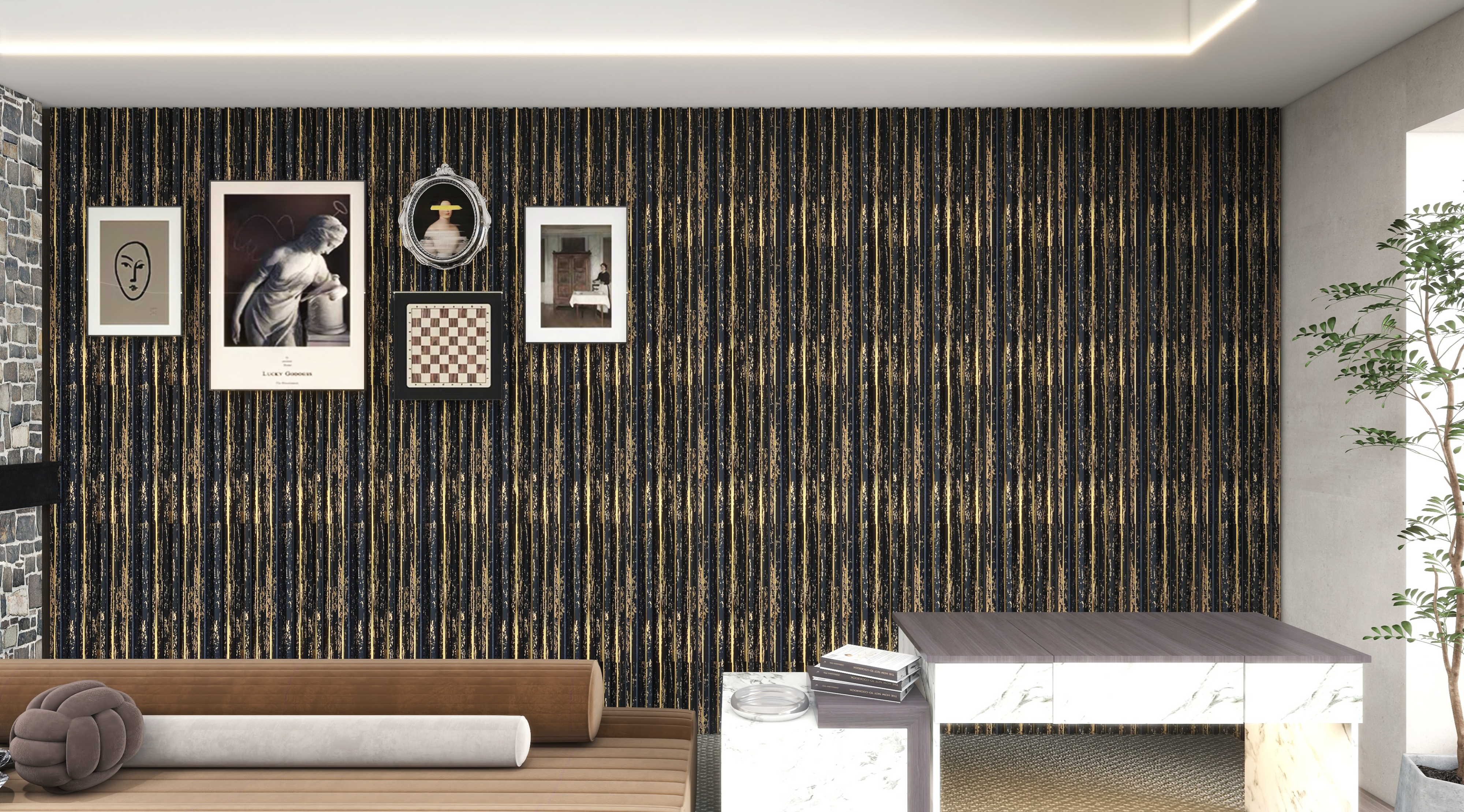 Triangle Black & Gold PS FOAM Cladding (QLD)