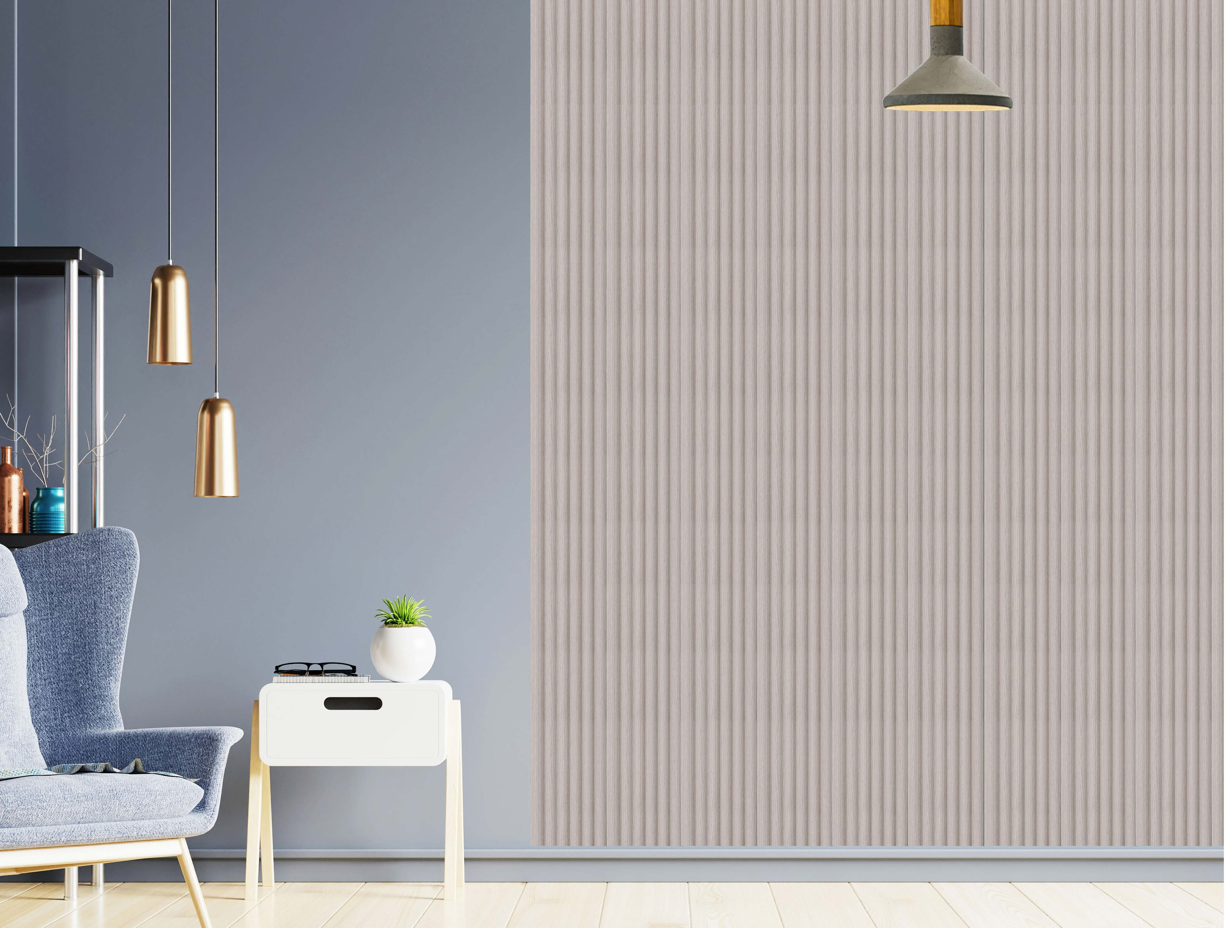 Round Slat Cream Internal PVC Wall Cladding