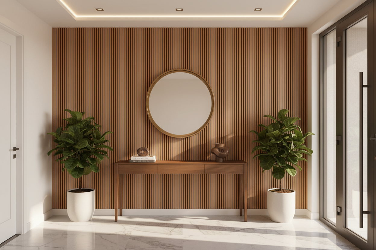 Pattern of vertical lines on a brown background