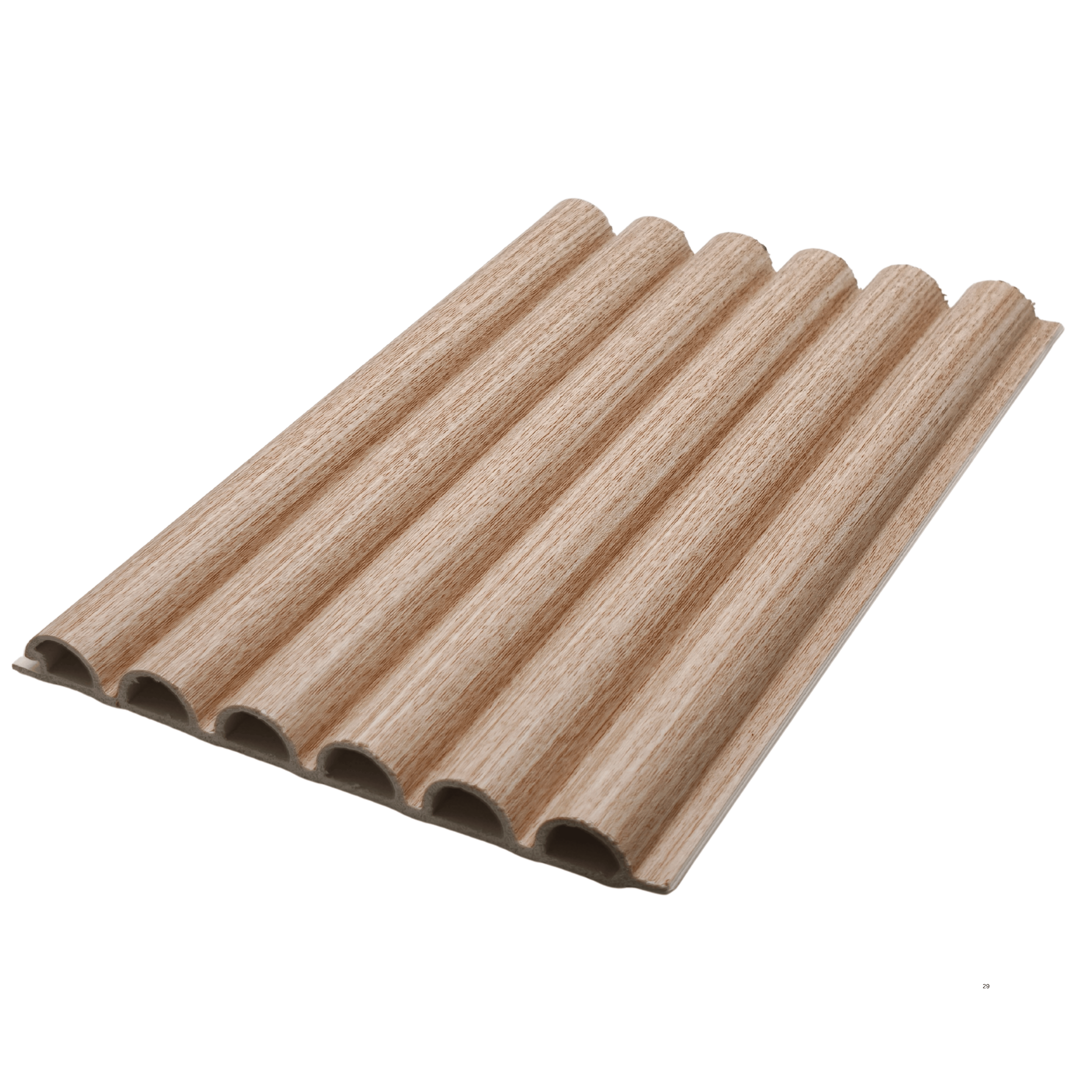 Round Slat Cream Internal PVC Wall Cladding installed feature wall Melbourne | THQ