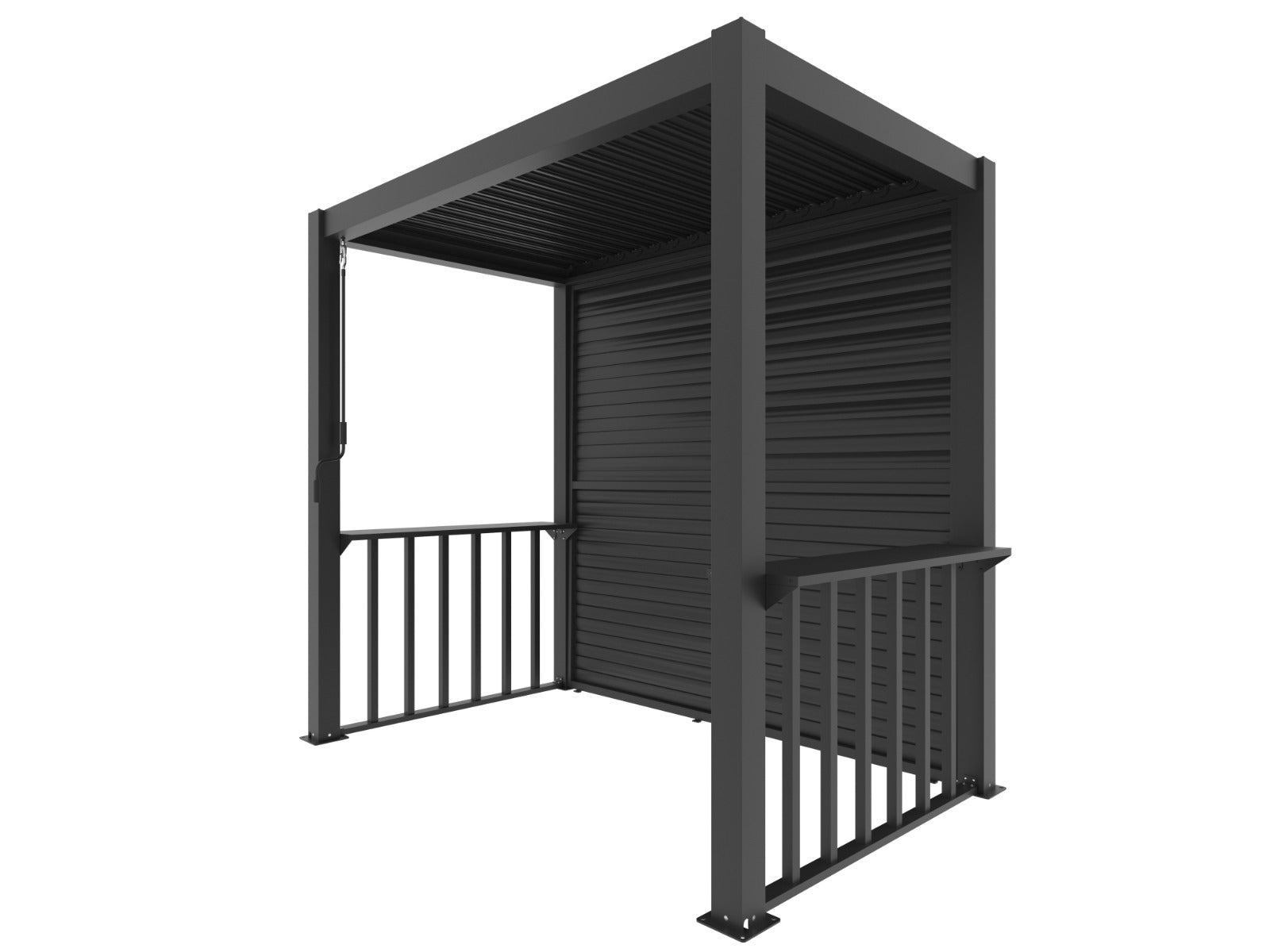 Aluminium BBQ Pergola 1.5m x 2.5m – Powder-Coated with RGB LED Lights