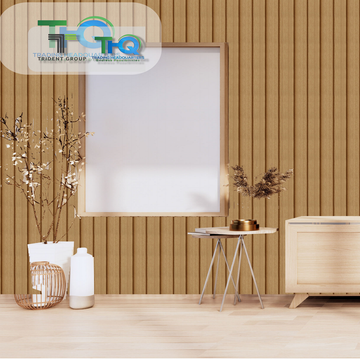 Wide Slat Golden Tan Internal PVC Wall Cladding